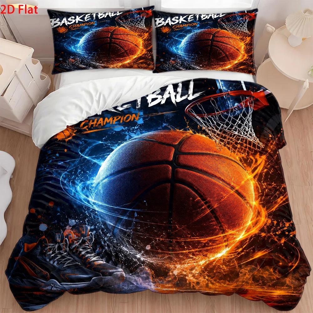 Home Decor Minimalist Style - 3-delige beddengoedset met basketbalthema, driedelige beddengoedset