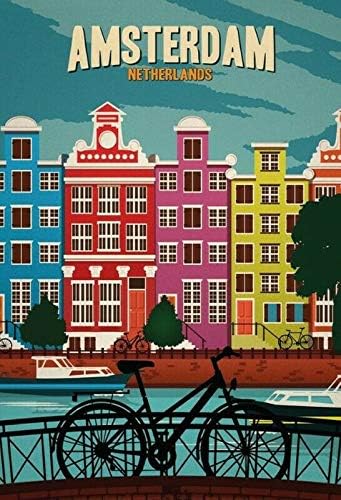 Home Decor Netherlands - Metalenen blikken bord Vintage Chic Art