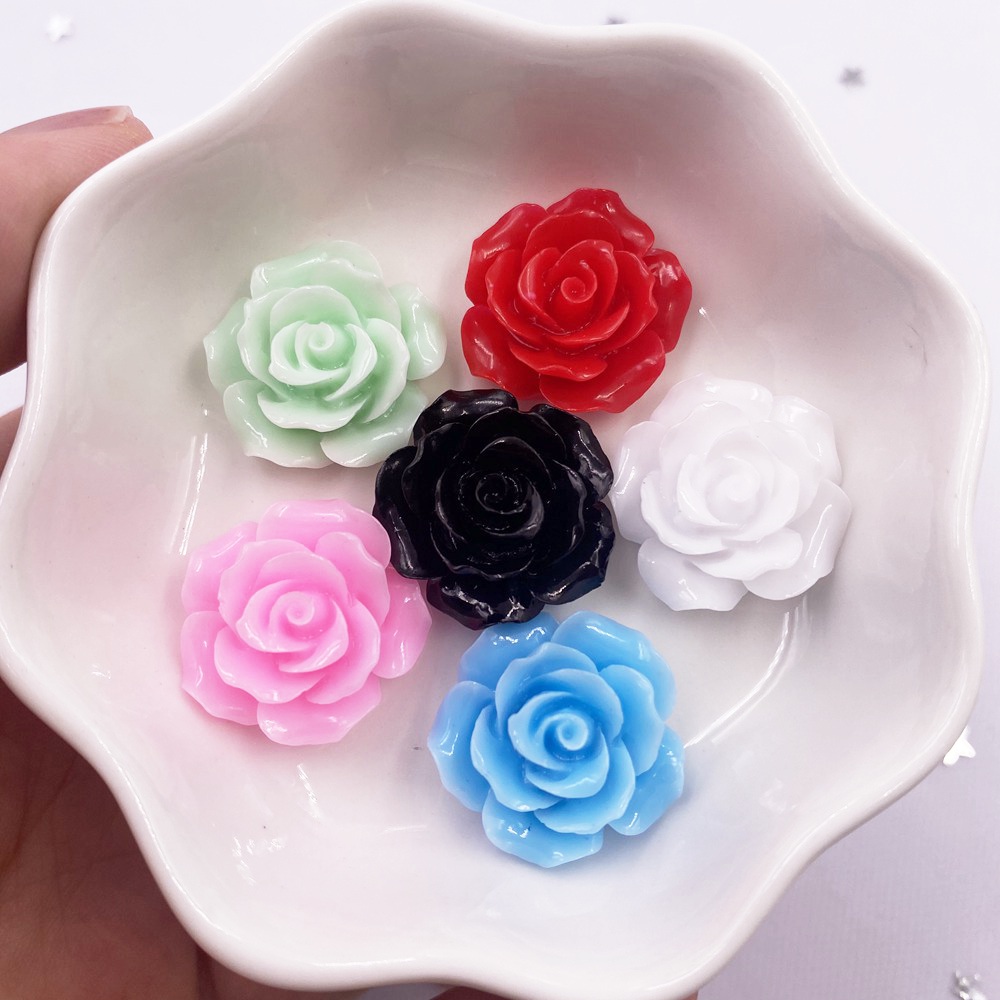 Home Decor Ikea - 20mm Hars Glanzende Rose Plaksteen Bloem