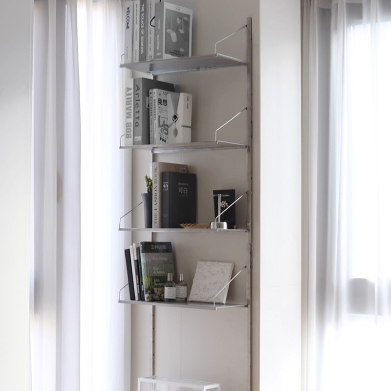 Home Decor Minimalist Style - ‌ Industriële stijl roestvrijstalen muurboekenplank Minimalistische