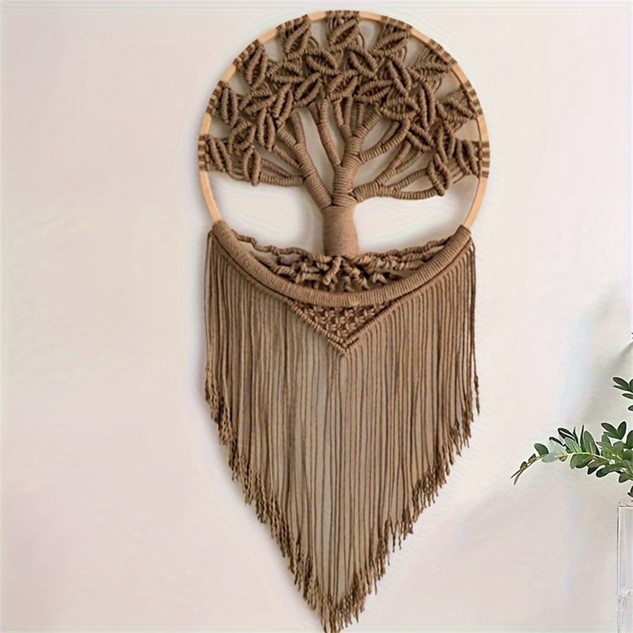 Macrame Wall Hanging - Levensboom Macrame Muur Opknoping Handgemaakt Geweven