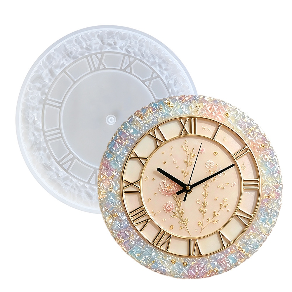 Home Decor Wall Molding - Diamant Facetgeslepen Klok Siliconen Mal voor