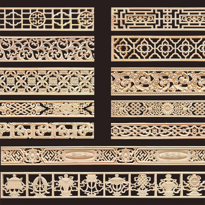 Home Decor Wall Molding - Decoratief houtgiethout Gesneden hoek Onlay Applique