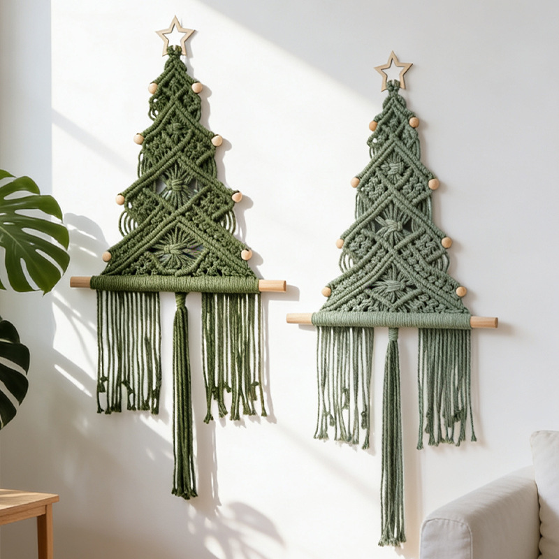 Macaron handgeweven kerstboom  - Macrame Wall Hanging recensie en prijs