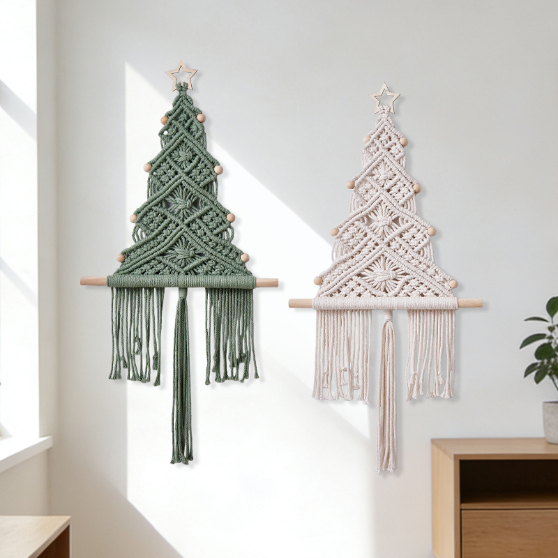 Macaron handgeweven kerstboom  - Macrame Wall Hanging recensie en prijs