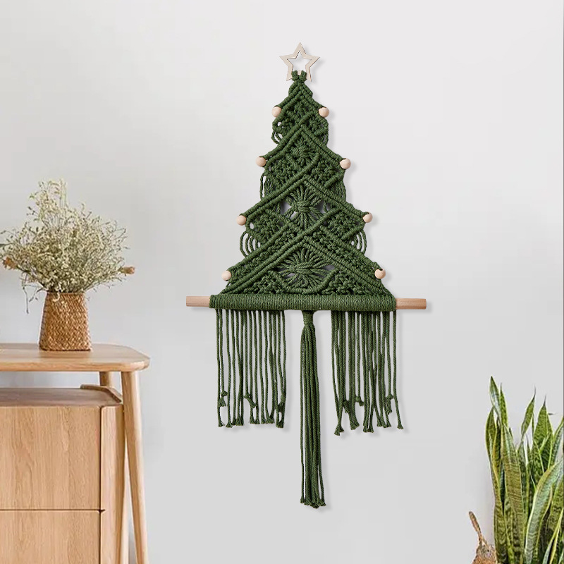 Macaron handgeweven kerstboom  - Macrame Wall Hanging recensie en prijs