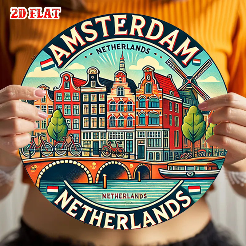 2D plat, 1 stuk rond metalen w - Home Decor Netherlands recensie en prijs