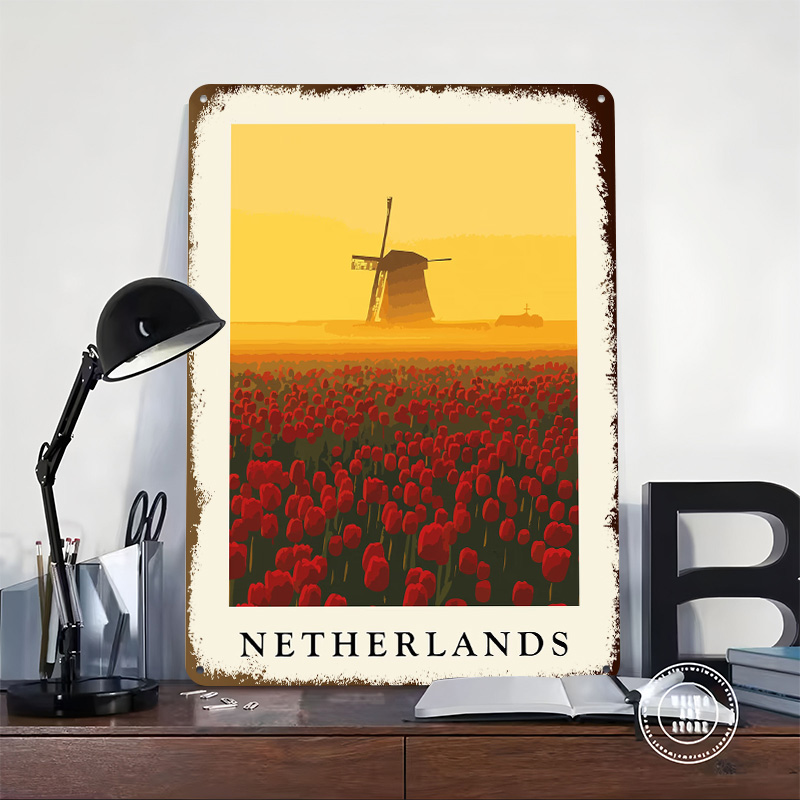 Nederlandse windmolen en tulpe - Home Decor Netherlands recensie en prijs