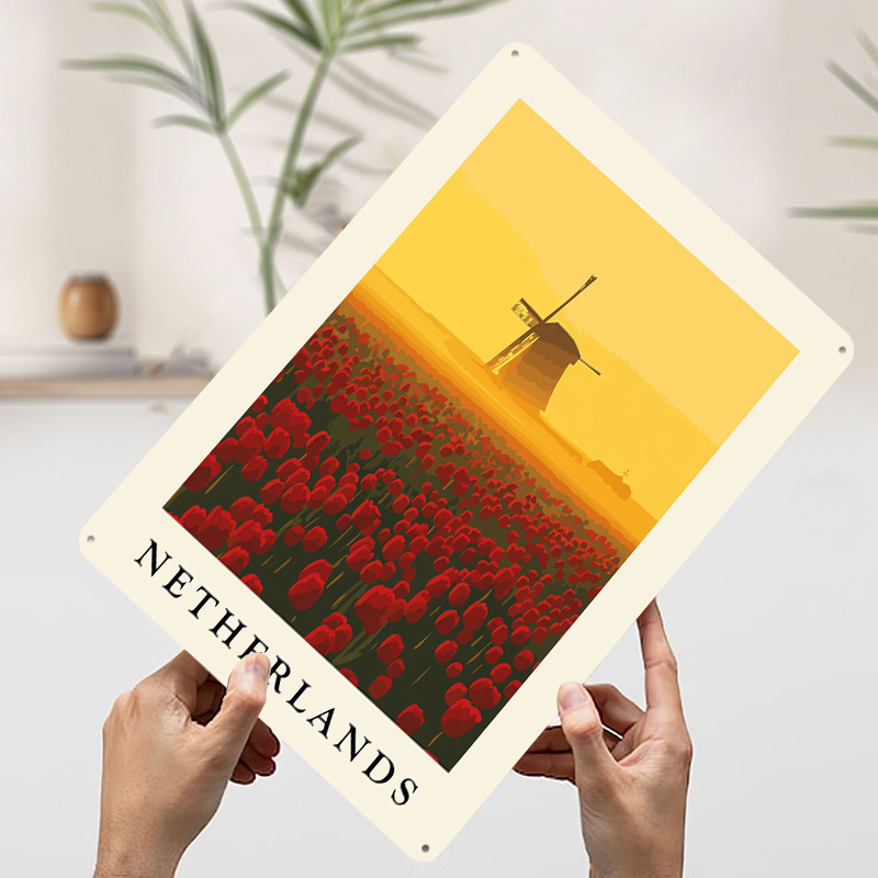Nederlandse windmolen en tulpe - Home Decor Netherlands recensie en prijs
