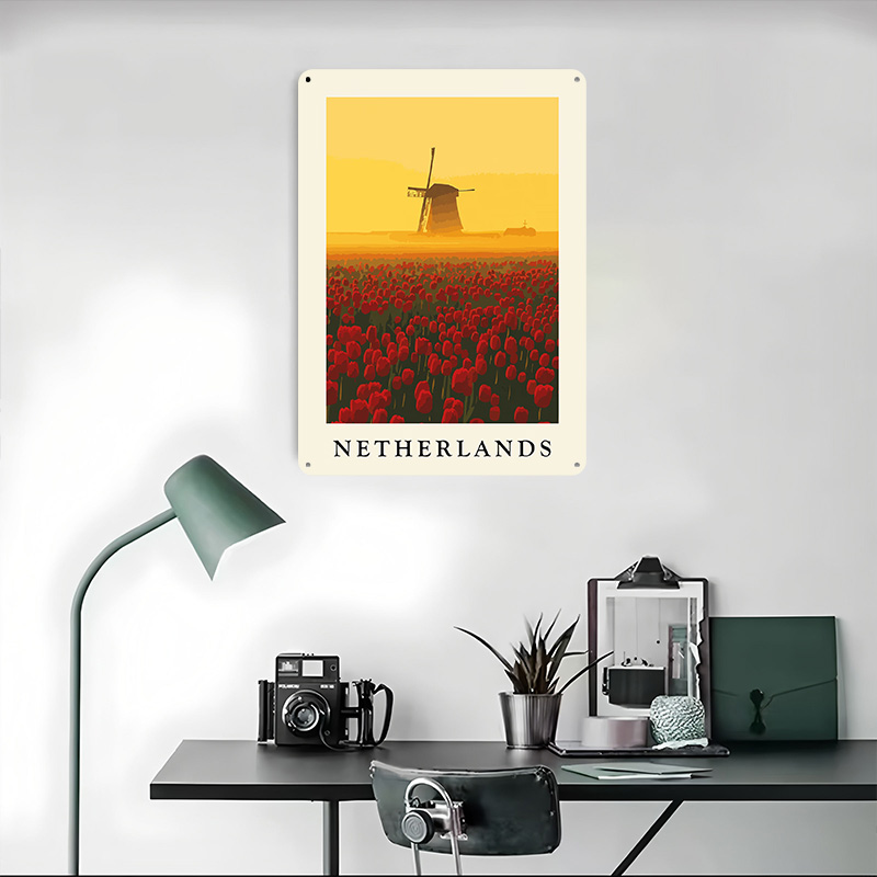 Nederlandse windmolen en tulpe - Home Decor Netherlands recensie en prijs