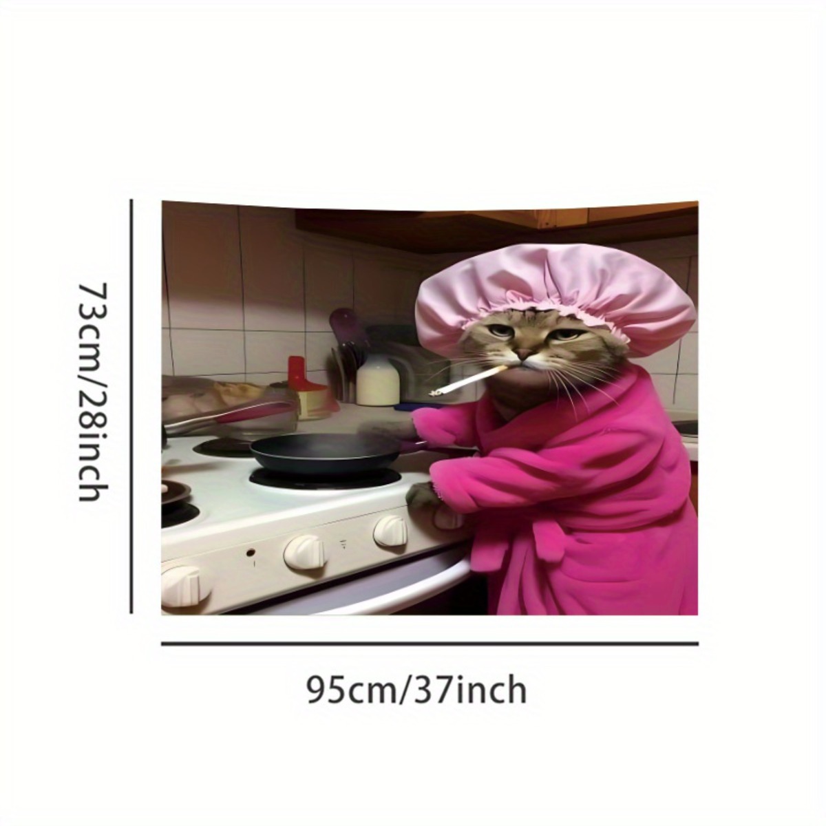 Cat Chef Pink Robe Wandtapijt  - Home Decor Minimalist Style recensie en prijs
