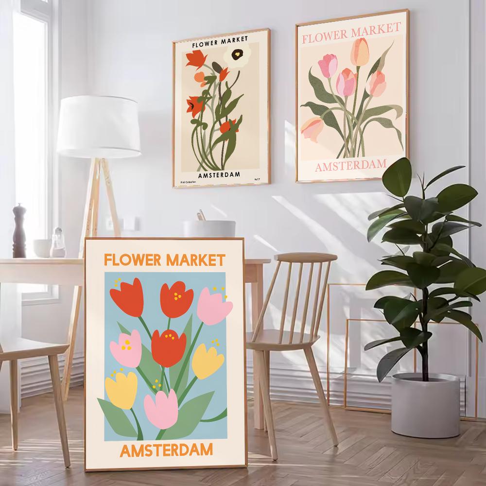 Amsterdam Bloemenmarkt HD Wand - Home Decor Netherlands recensie en prijs