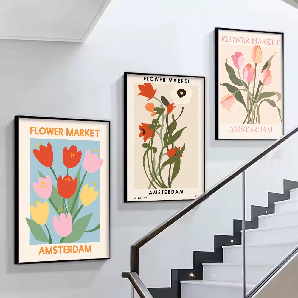 Amsterdam Bloemenmarkt HD Wand - Home Decor Netherlands recensie en prijs