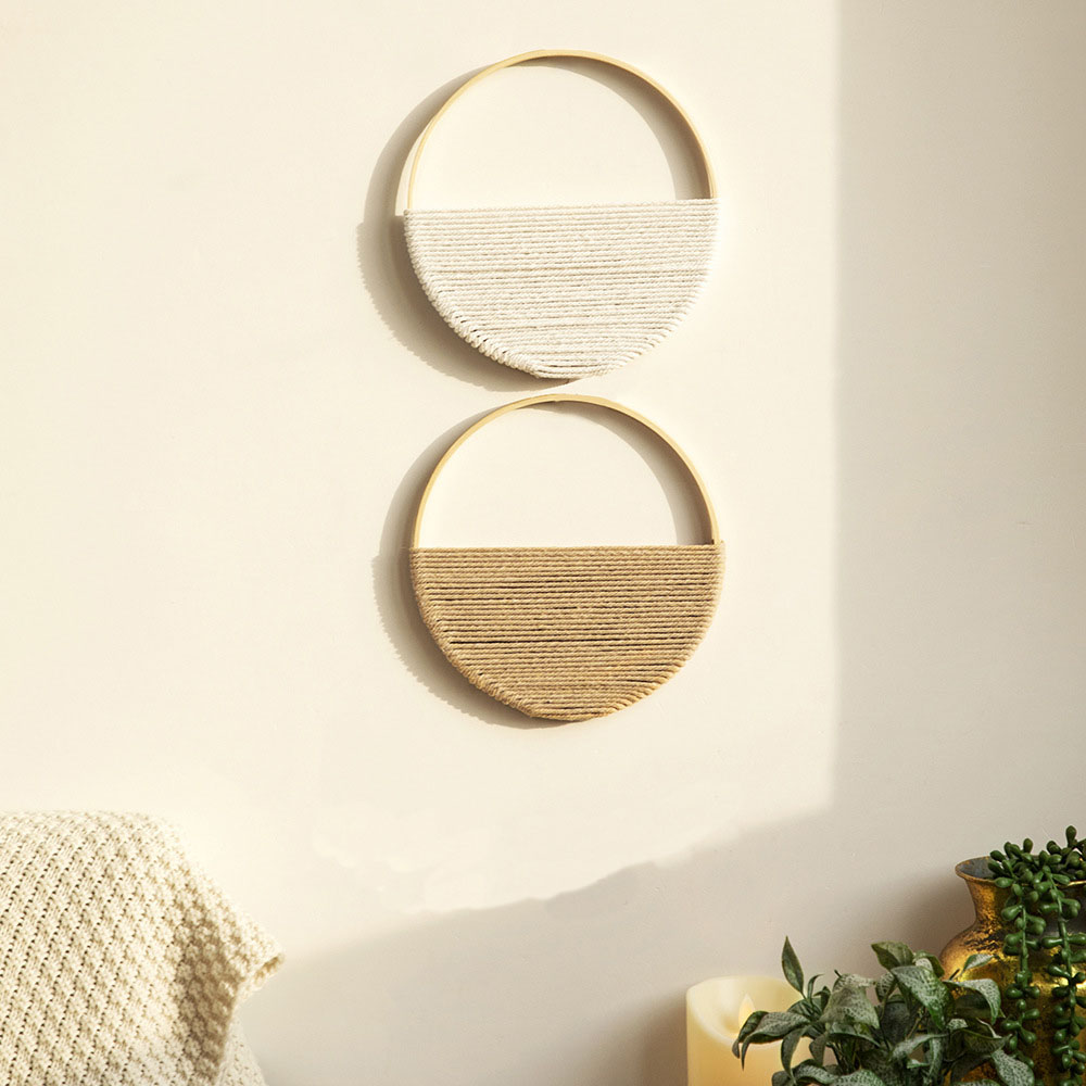 2 stuks bamboe cirkel wanddeco - Macrame Wall Hanging recensie en prijs