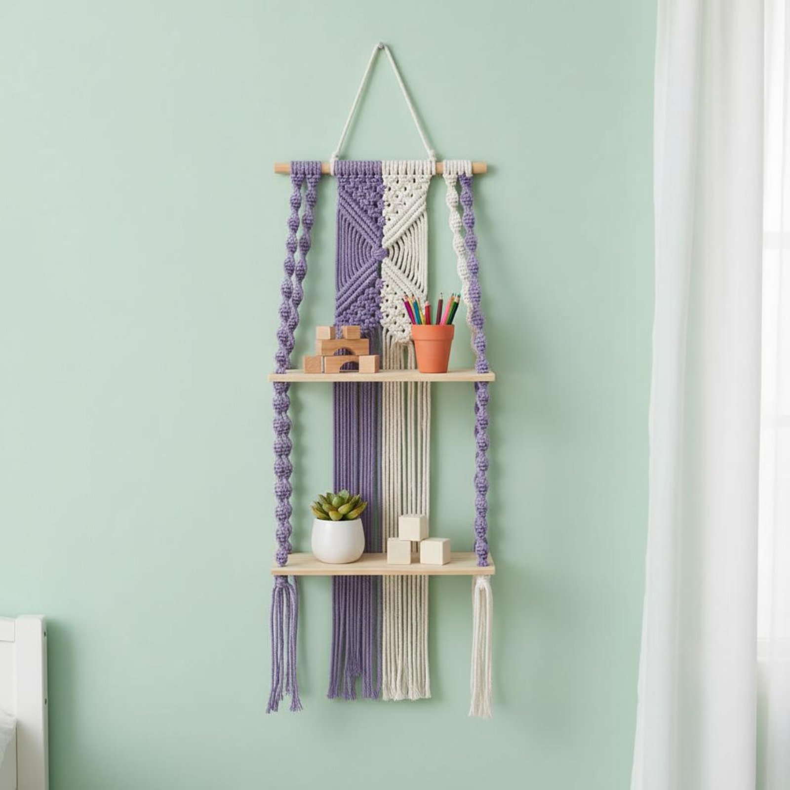Boho wandhangende plank handge - Macrame Wall Hanging recensie en prijs