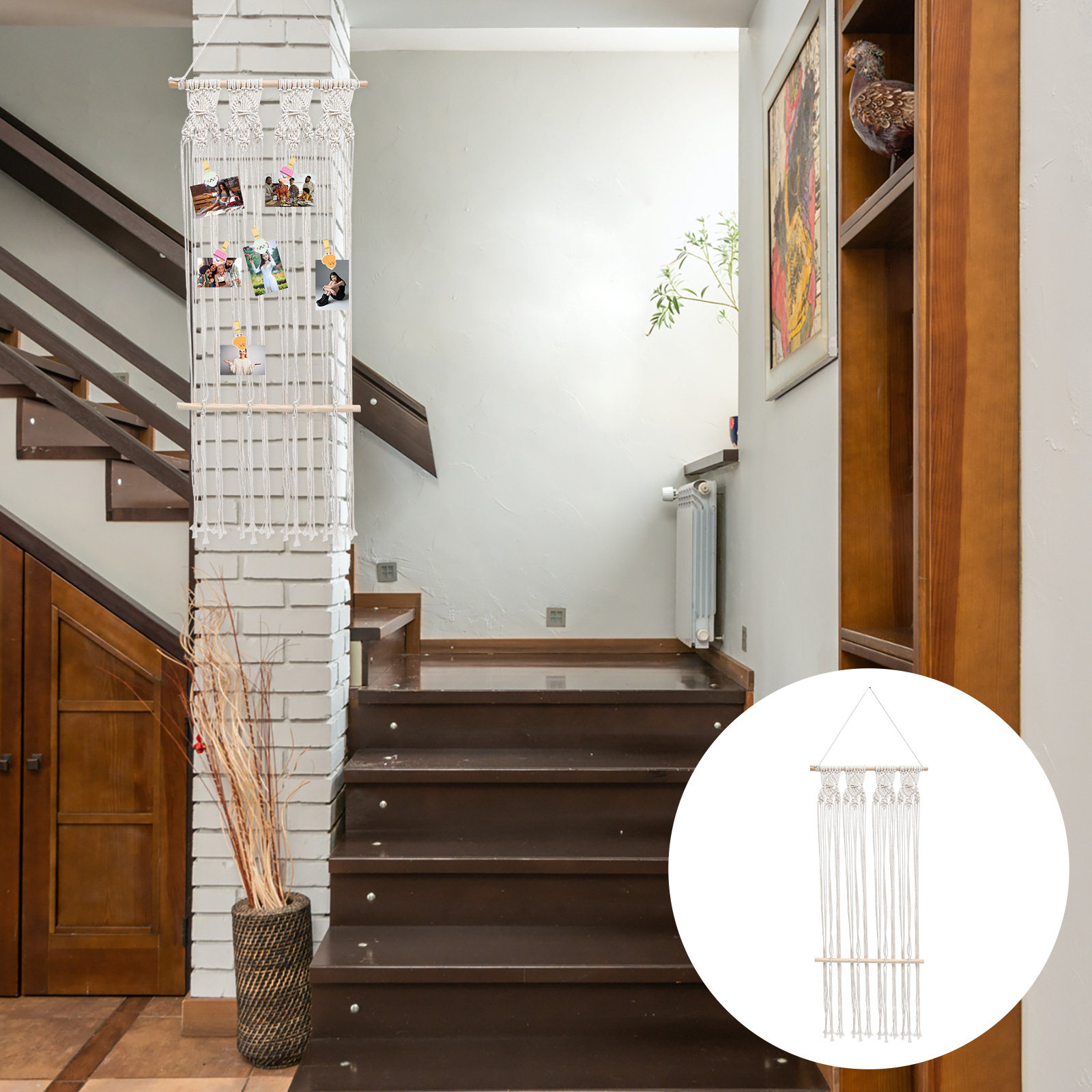Wit macramé geweven wanddecora - Macrame Wall Hanging recensie en prijs